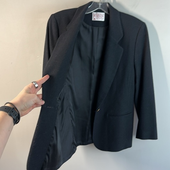 Vintage Pendleton Black 100% Virgin Wool Blazer Size 6 Petite - Picture 14 of 16